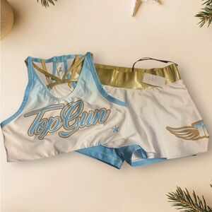 Top Gun Angels Cheer Outfit - Blue and Gold